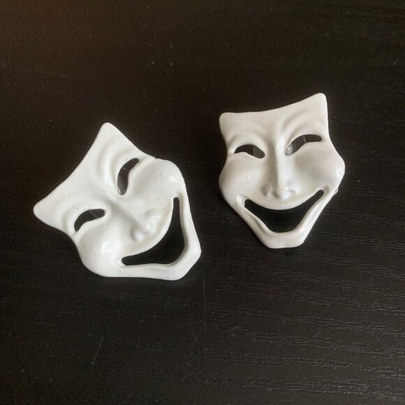 Comedy Mask Earrings - Picture 1 of 3